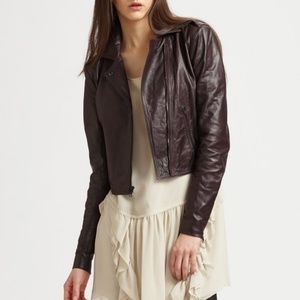 Theory Ninian leather zip up moto jacket
